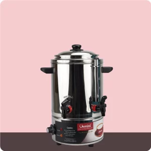 Gemini stainless steel milk boiler with water tap, Black handle and top 1