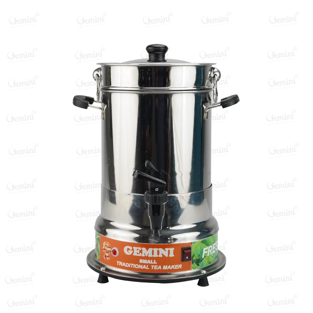 Traditional stainless steel Tea maker with two handles, designed for efficient brewing and easy pouring